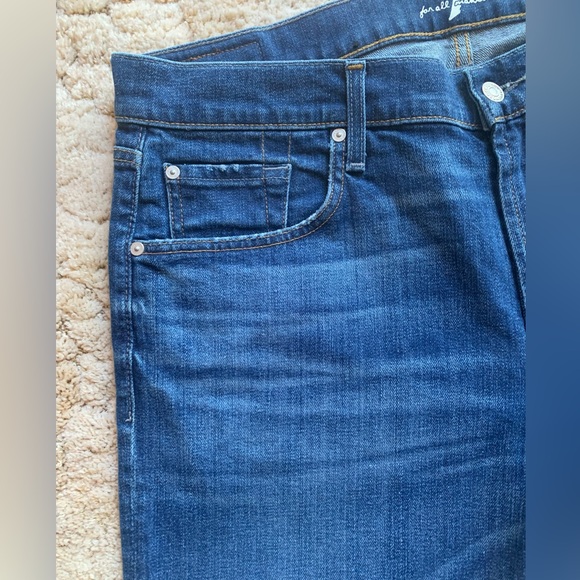 EUC MEN’S 7 FOR ALL MANKIND “Brett” STRAIGHT LEG LIGHTLY DISTRESSED JEANS 36 - Picture 9 of 14